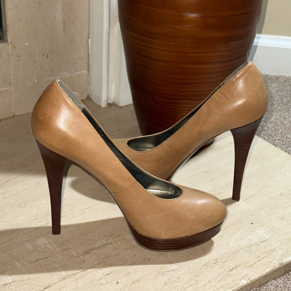 Guess Tan Platform Heels